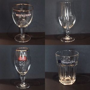 Belgian Beer Glasses - Set of 4